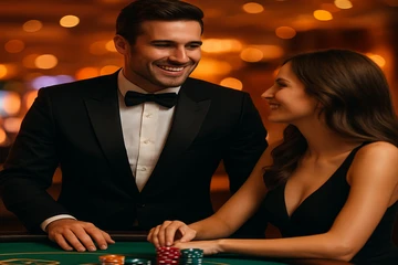 সোনালি কয়েন ও রুলেটের গতিশীল ক্যাসিনো দৃশ্য